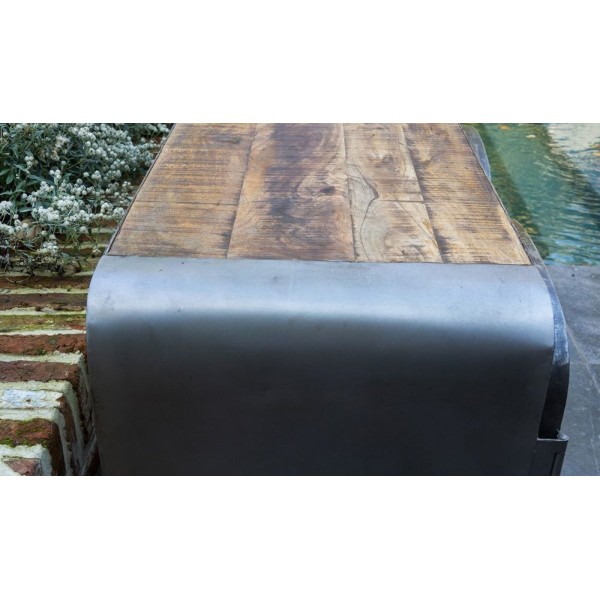 Meuble TV industriel bateau finition naturelle