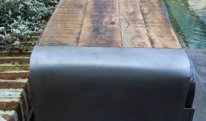 Meuble TV industriel finition naturelle - Bateau