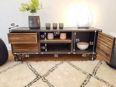 Meuble TV vintage en teck - Old school