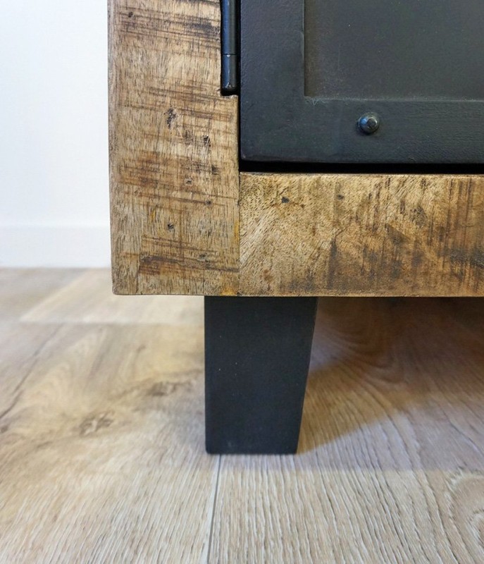 Meuble TV bois & métal 115 cm - Brooklyn