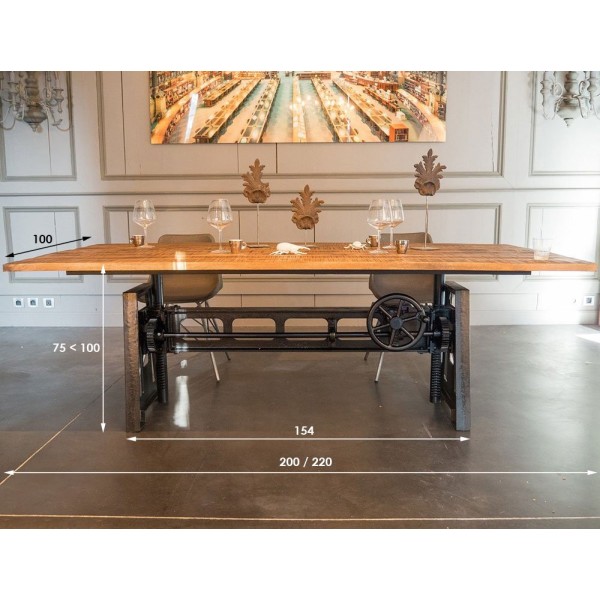 Table industrielle réhaussable