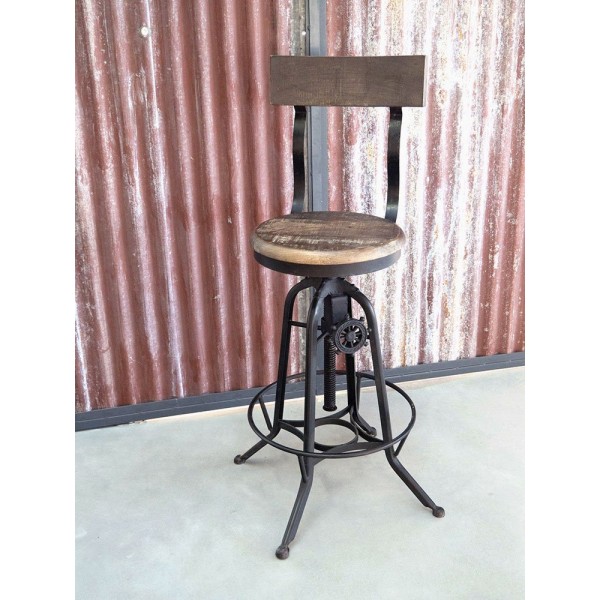 Tabouret de bar bois et métal