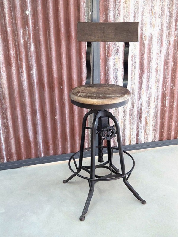Tabouret de bar bois et métal