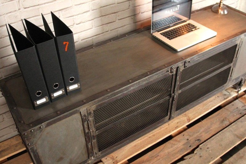 Meuble TV industriel naturel