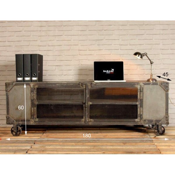 Meuble TV industriel naturel