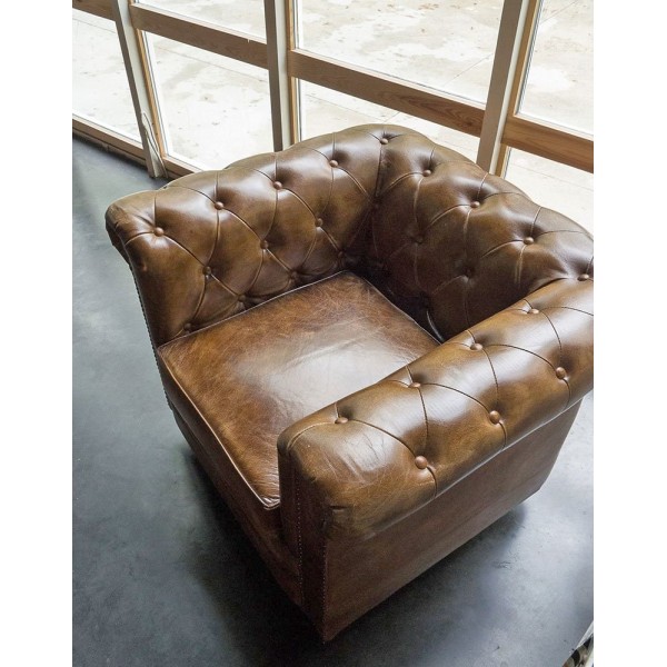 Fauteuil Chesterfield cuir 1 place
