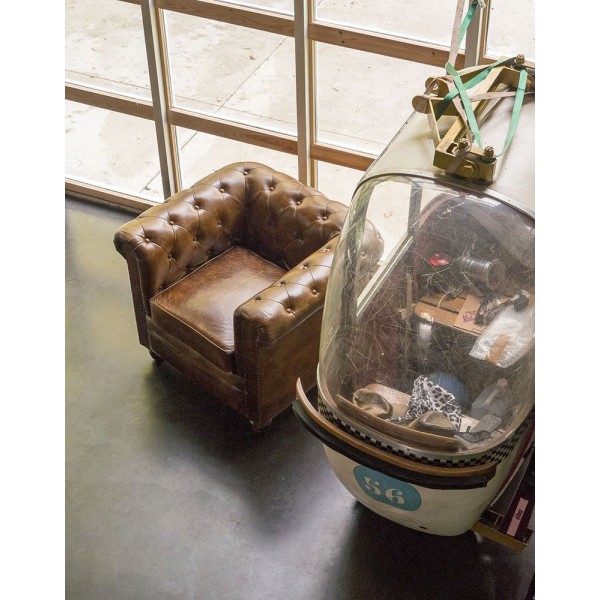 Fauteuil Chesterfield cuir 1 place