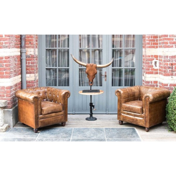 Fauteuil Chesterfield cuir 1 place
