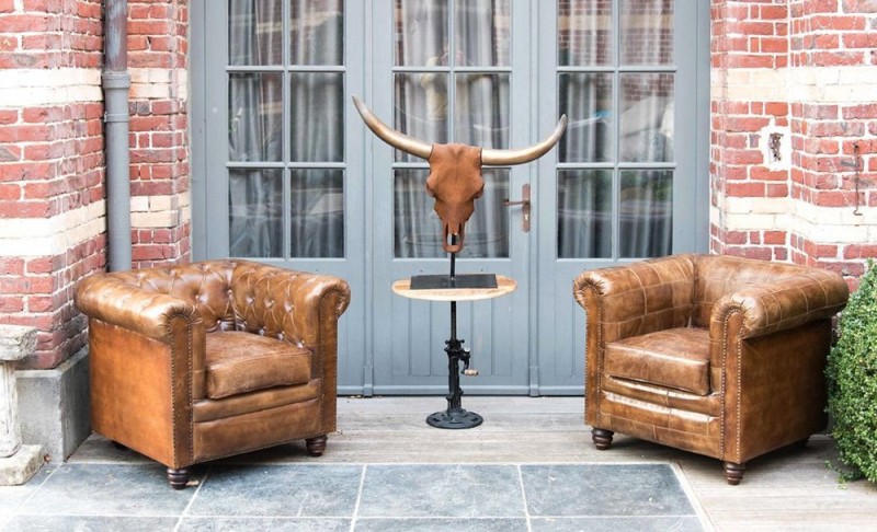 Fauteuil Chesterfield cuir 1 place