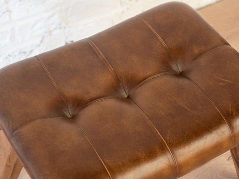 Tabouret d’appoint en cuir PLAZA