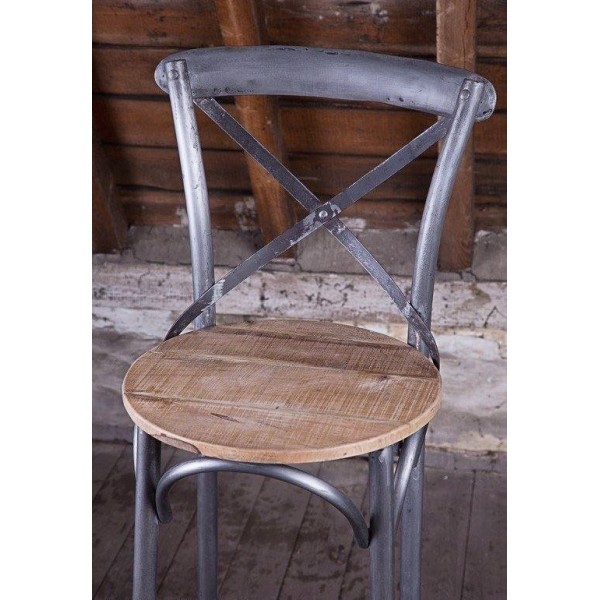 Chaise haute bistrot bois metal
