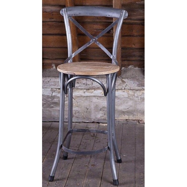 Chaise haute bistrot bois metal