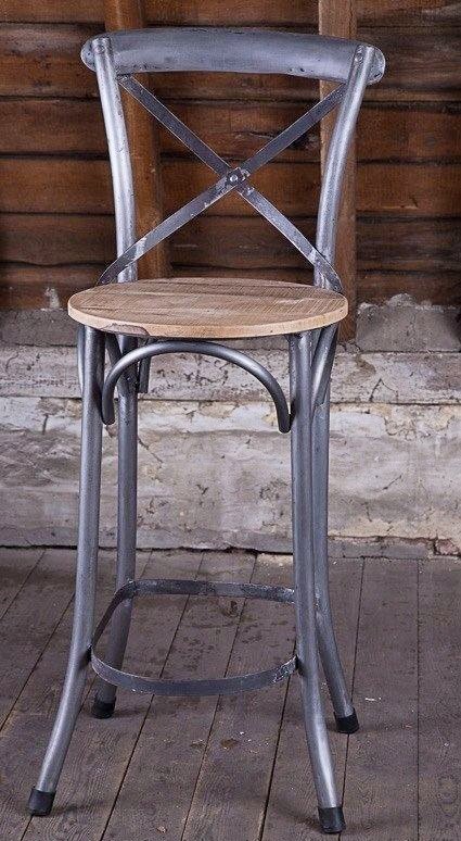 Chaise haute bistrot bois metal