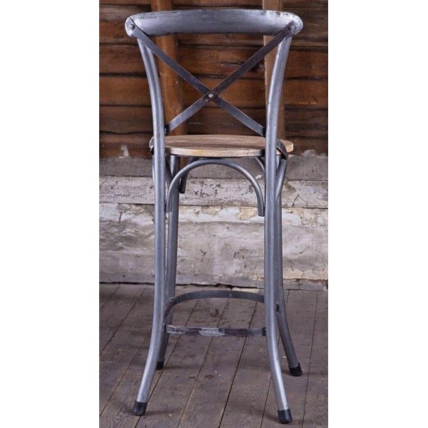 Chaise haute bistrot bois metal