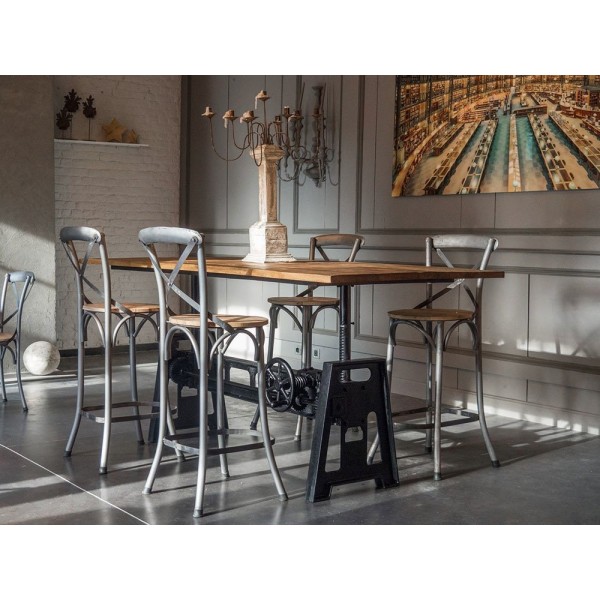 Chaise haute bistrot bois metal