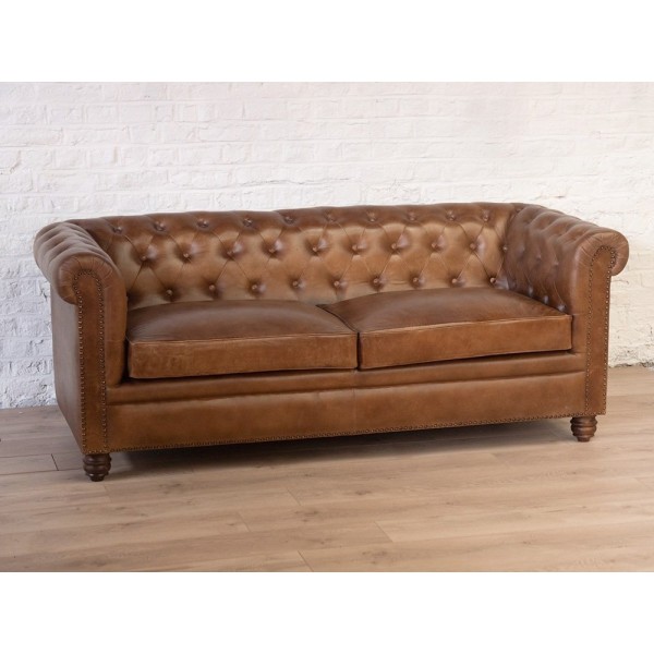 Canapé Chesterfield cuir 3 place