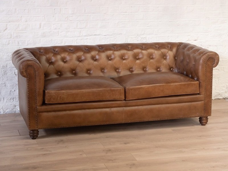 Canapé Chesterfield cuir 3 places