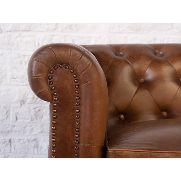 Canapé Chesterfield cuir 3 place