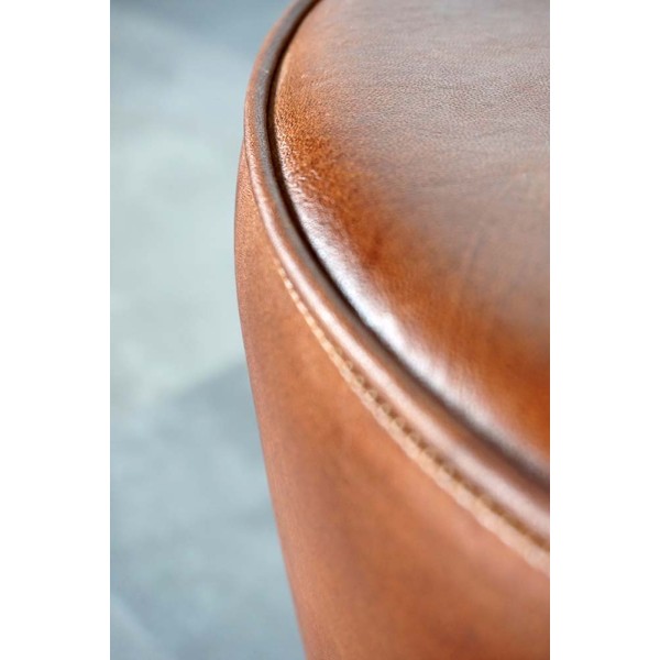 Tabouret industriel en cuir "Leitmotiv"