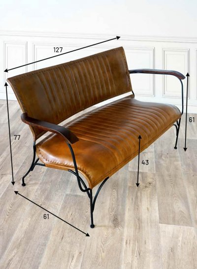 Fauteuil vintage en cuir Cosy 3 places