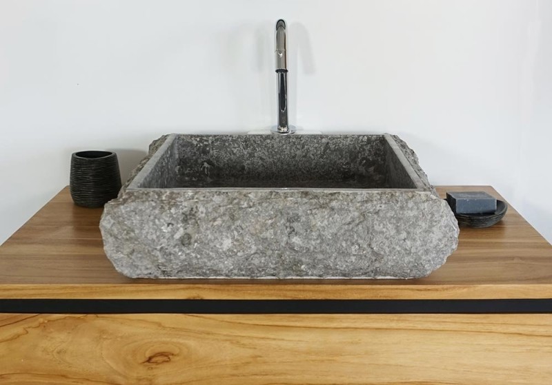 Vasque de salle bain à poser en pierre - Marmo