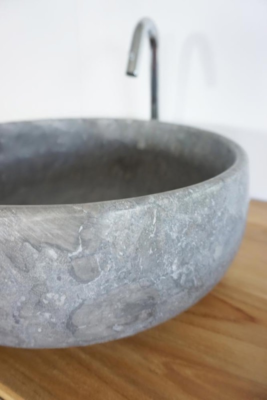 Vasque de salle bain à poser en pierre - Rose
