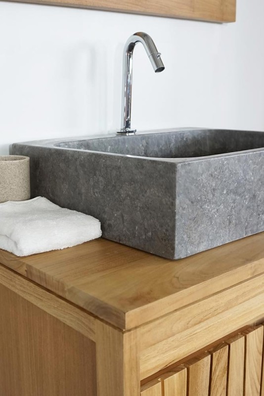 Vasque de salle bain à poser en pierre - Lily