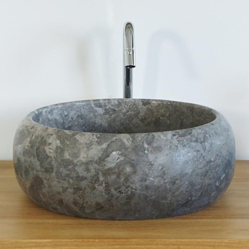 Vasque de salle bain à poser en pierre - Lotus