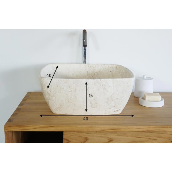 Vasque de salle bain à poser en pierre - Sakura