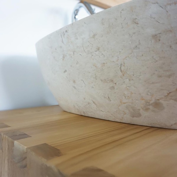 Vasque de salle bain à poser en pierre - Sakura