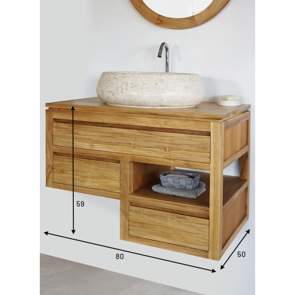 Meuble de salle de bain 80 cm - Wave