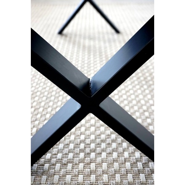 Banc en cuir et métal