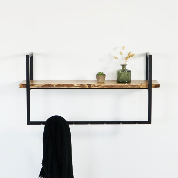 Porte manteau en bois et métal