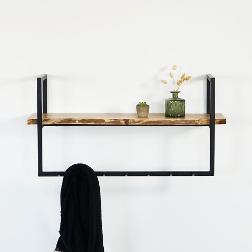 Porte manteau en bois et métal