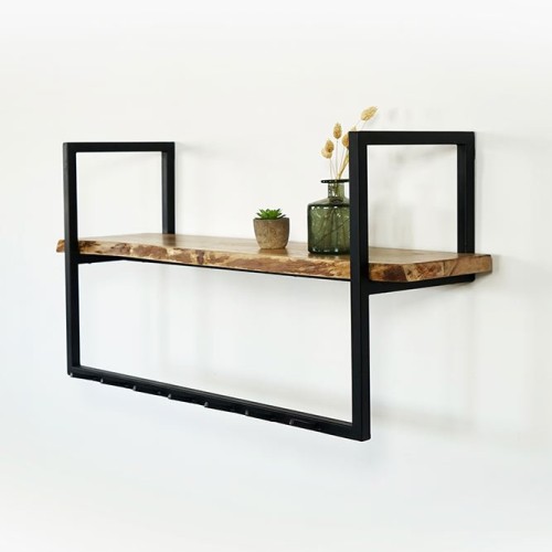 Porte manteau en bois et métal