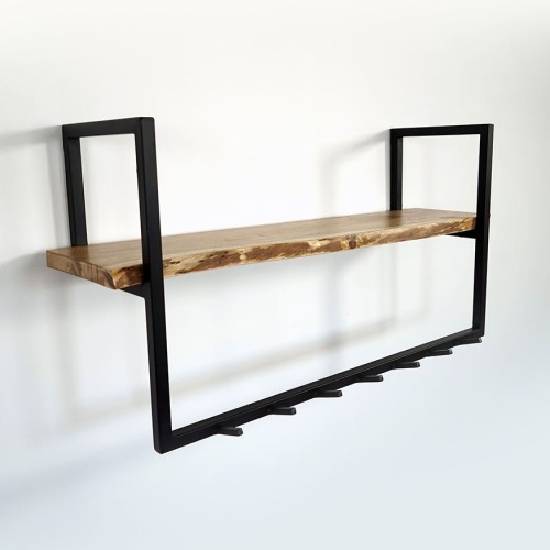 Porte manteau en bois et métal