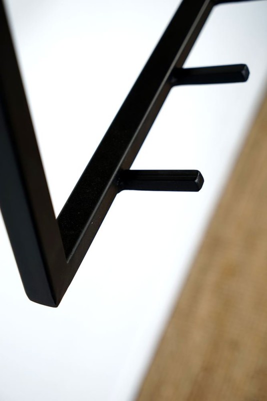 Porte-manteaux mural en métal 7 crochets et 1 étagère en bois massif