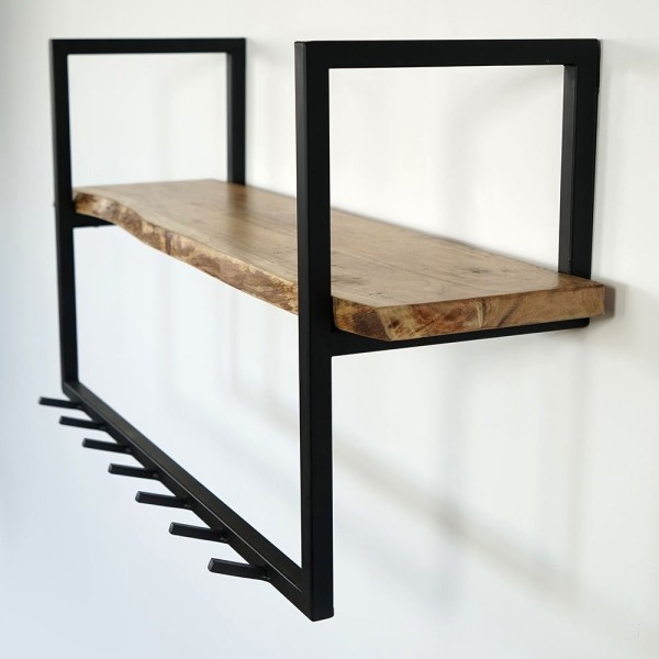 Porte manteau en bois et métal