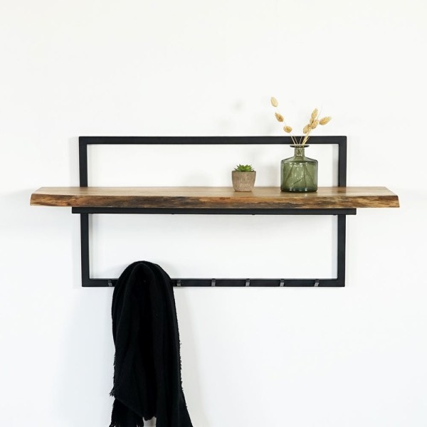 Porte manteau en bois et métal