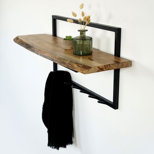 Porte manteau en bois et métal