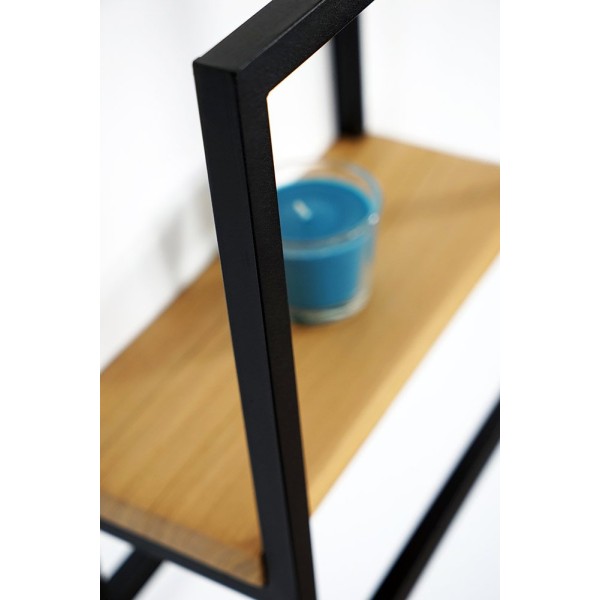 Etagère murale rectangulaire bois et métal 30 x 35 cm - Strip