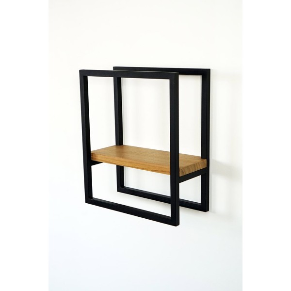Etagère murale rectangulaire bois et métal 30 x 35 cm - Strip