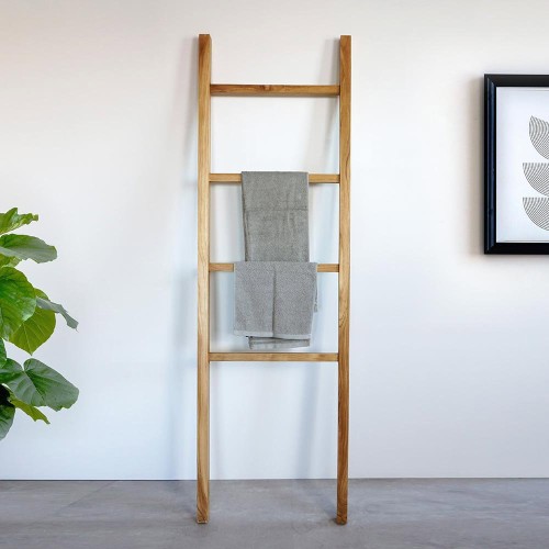 Échelle porte serviette en bois de teck 180 cm