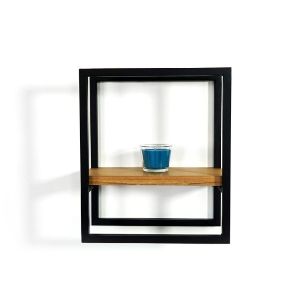 Etagère murale rectangulaire bois et métal 30 x 35 cm - Strip