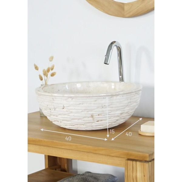 Vasque de salle bain à poser en pierre - Baskom