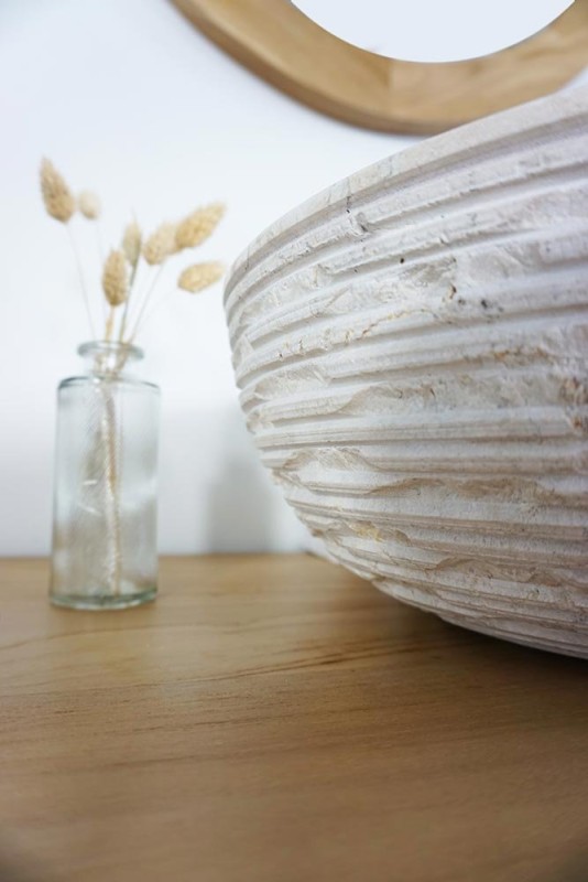 Vasque de salle bain à poser en pierre - Baskom