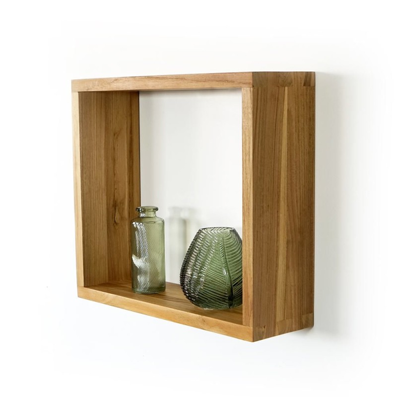 Etagère murale en teck 40 x 35 cm