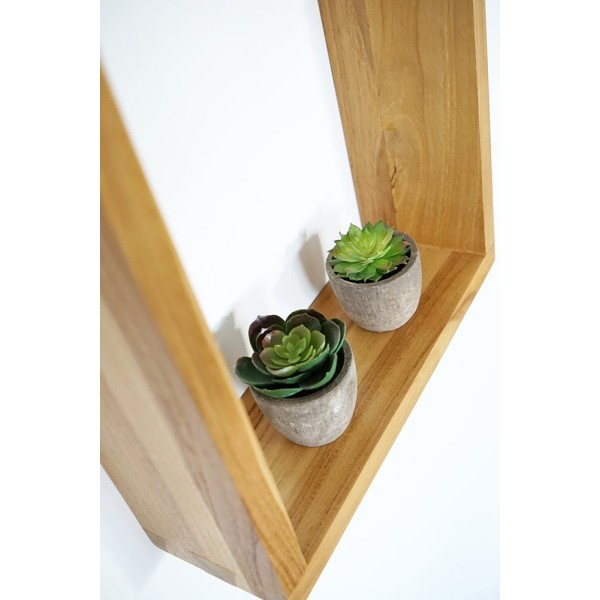 Etagère murale en teck 30 x 35 cm