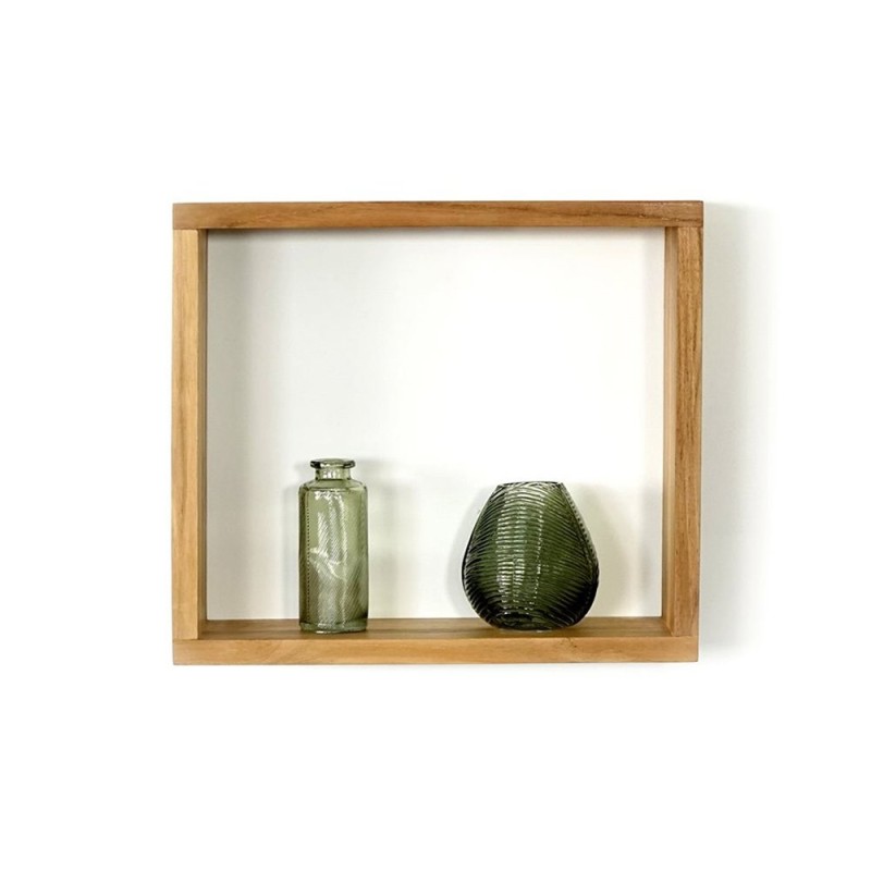 Etagère murale en teck 40 x 35 cm