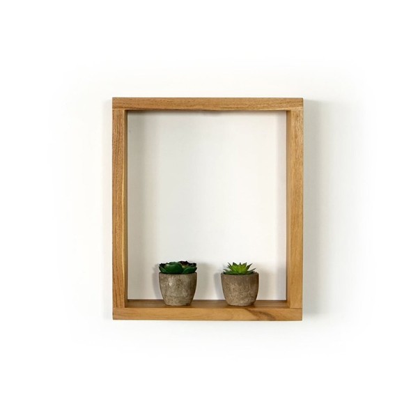 Etagère murale en teck 30 x 35 cm